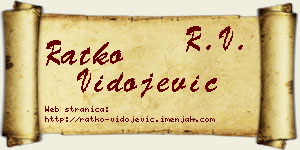 Ratko Vidojević vizit kartica